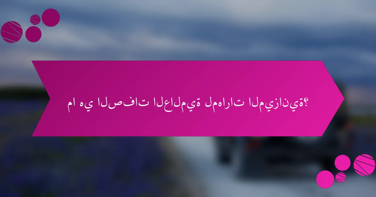 ما هي الصفات العالمية لمهارات الميزانية؟